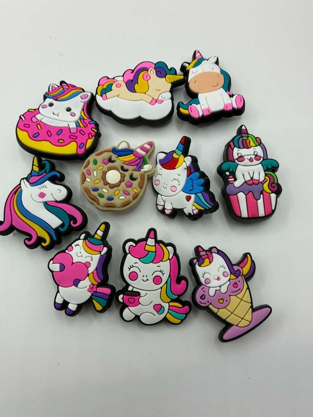 Unicorn Shoe Charms PVC Clog Decorations Set